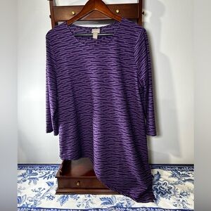 Chico's Purple Patterned Tunic Top Women’s 2